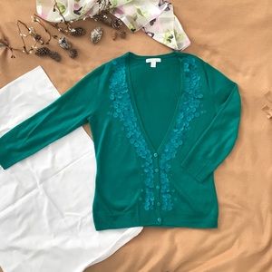 New York & Company Long Sleeve Button Front Cardigan Size S